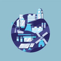 Alternative energy vector in blue